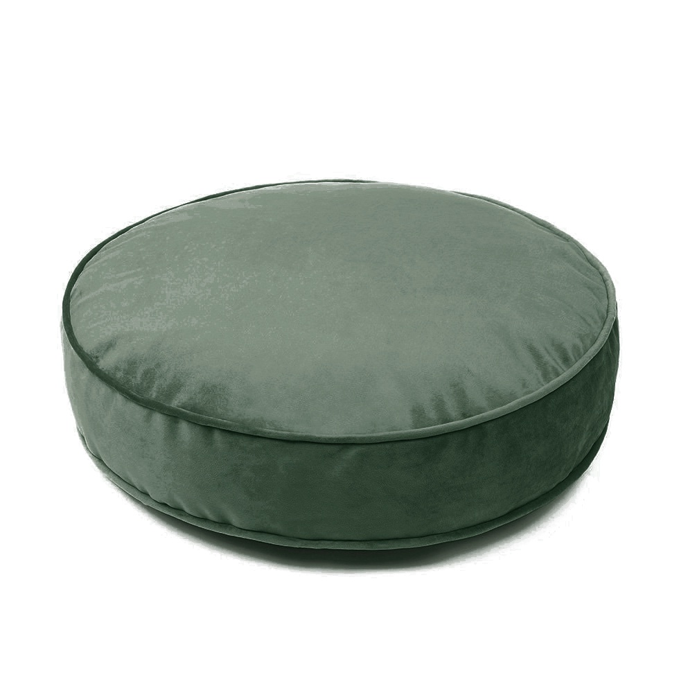 Futton Turco Redondo Veludo Paris Ø45cm Verde