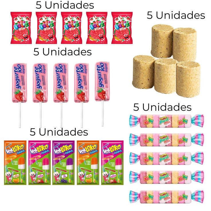 Box Snack Doce Sortido 25 Itens Monte 5 Sacolinhas Presente | Shopee Brasil