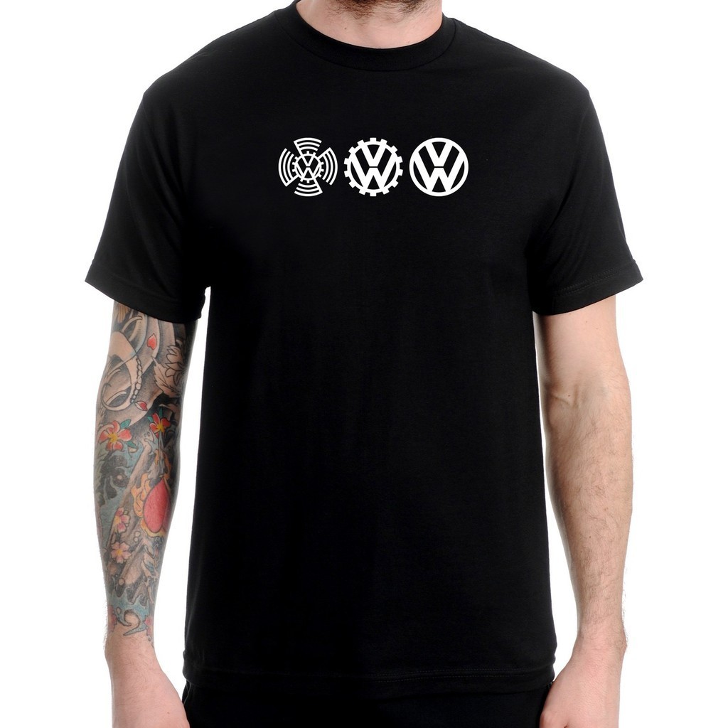 Camiseta Masculina Logos Volkswagen Camisa Carros Antigos Silk-Screen