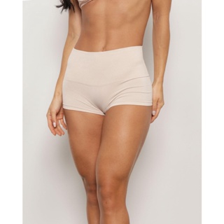 Calcinha Boy Short Sem Costura Cintura Alta Del Rio Bege Claro