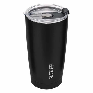 Copo Térmico Parede Dupla Preto Wolff de Aço Inox 600ml
