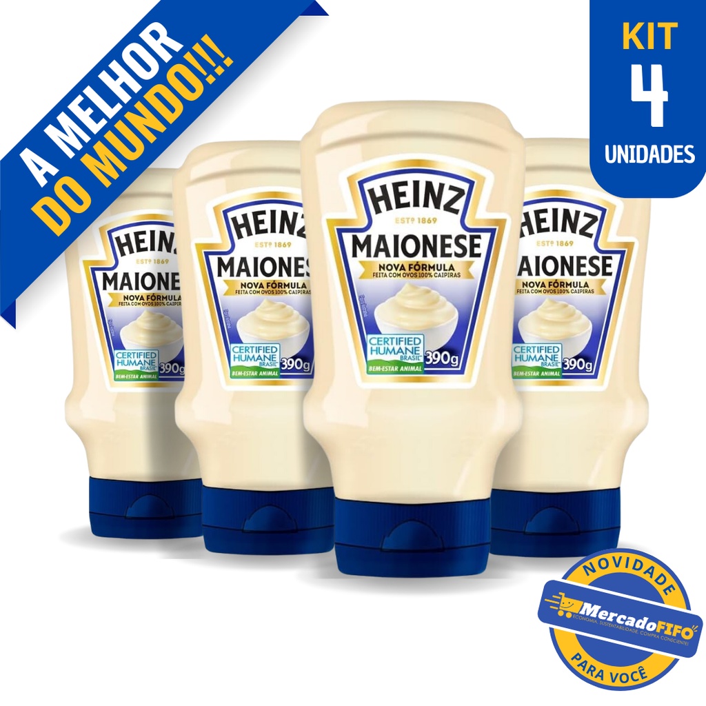 Maionese Tradicional Heinz 390g (4 Un) | Shopee Brasil