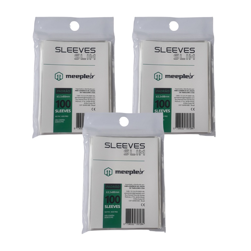 Sleeves Slim - Meeplebr (Diversos Tamanhos)