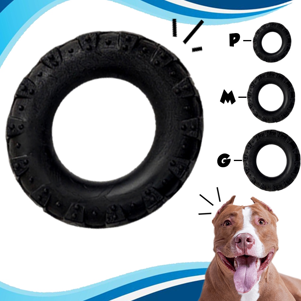 Brinquedo Pet Mordedor Pneu Borracha para Cães Cachorro