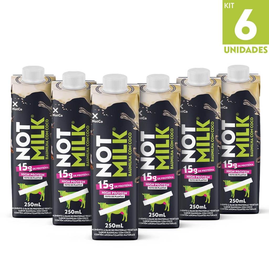 Kit 6x NotCo NotMilk High Protein 15g Baunilha Coco 250ml | Shopee Brasil