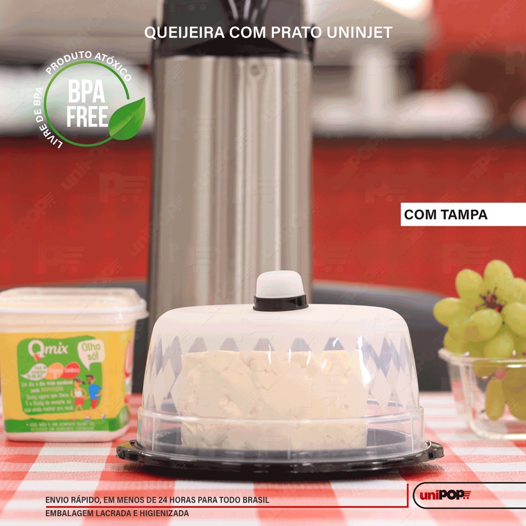 Queijeira Com Prato Preto Uninjet