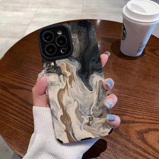 Estojo Macio Para iphone 13 14 promax 14 pro 11 12/6/7/8plus/X max/15promax Splash-ink Pintura A Óleo Telefone À Prova De Choque