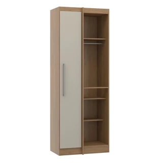 Armário Guarda Roupa de Canto Modulado Selene 80x218 Cm MDP Carvalho 6006 MENU