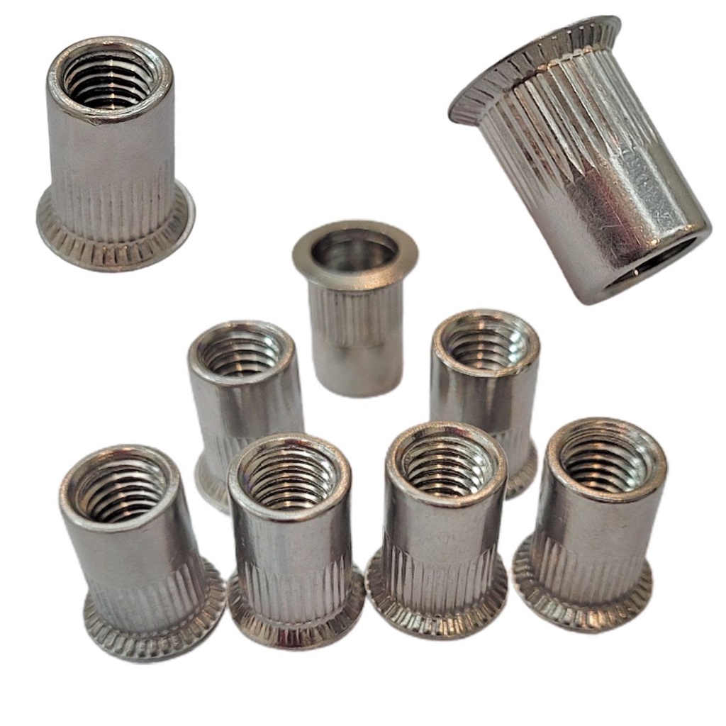 Porca Repuxo Rebite Rosca M8 Inox Arrebite Aba Conica 50pçs | Shopee Brasil
