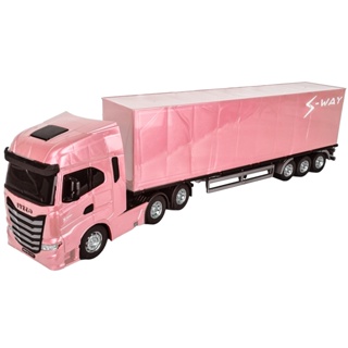 Miniaturas Scania Com Carreta Rosa Brinquedos