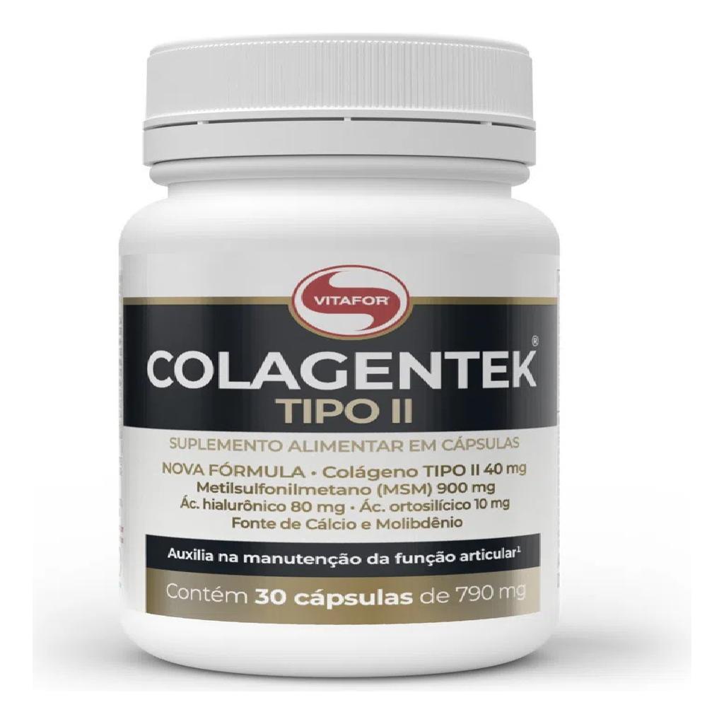 Colágeno Tipo 2 + Ácido Hialurônico + Msm Colagentek Vitafor 30 ...