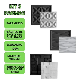 Kit 3 Formas Para Gesso 3D Modelos Mais Vendidos