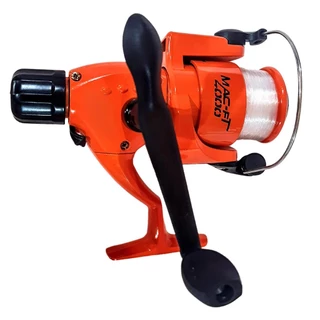 Molinete 4000 Com Linha Friccao Traseira 3 Rolamento Laranja