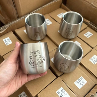 304 Material de aço inoxidável Copo de água para crianças Copo de água para crianças Copo criativo para bebês Estudantes do jardim de infância Anti-Scalding Anti @-
