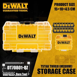 DEWALT DT70801-QZ TSTAK Estojo Resistente (Médio) + Pequeno Para Armazenamento A Granel + Barras De Bits De Chave De Fenda