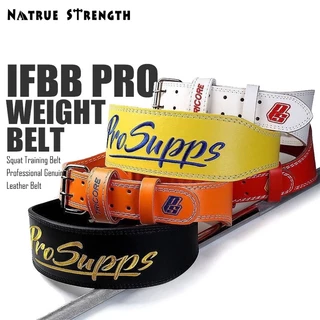 IFBB Pro Gym peso cinto de treinamento de agachamento feminino, masculino, profissional, couro, fivela, costas largas e estáveis, ad