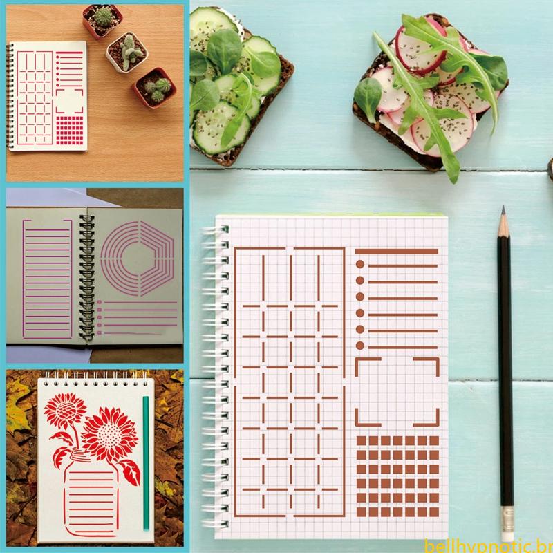 bel 24PCS Journal Stencil Set for Dotted Journals Para O Planejador De ...