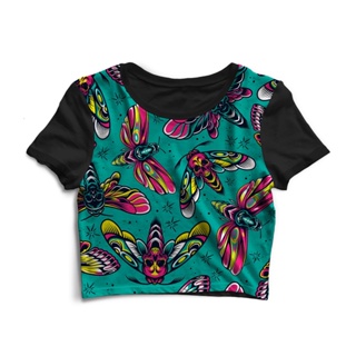 Cropped Blusinha As Braba Moths Full Print