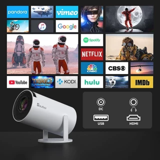 Projetor HY300 Portátil Smart Android 11 4K Ultra HD HDMI Wifi Bluetooth Alto Falante Embutido