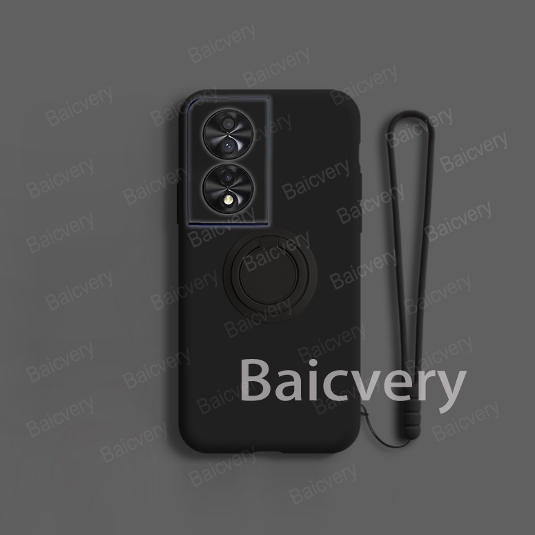 Caixa Para TCL 40 Nxtpaper 4G Matte Black Protective Shell Com Suporte Anéis De Dedo Soft TPU Capa Traseira De Silicone À Prova De Choque