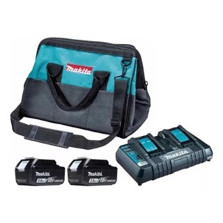 Kit Carregador Duplo 2 Baterias 18v 3ah + Bolsa Makita 220v