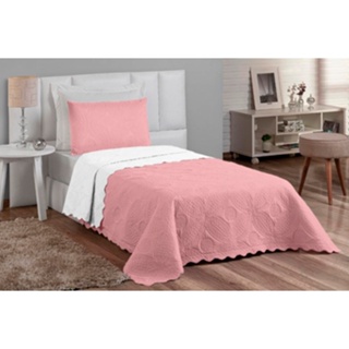 Cobre Leito 02Pçs Dupla Face Liso Várias Cores Solteiro Malha 100% Poliéster Promoção Matelassê