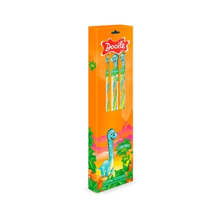 Bala Canudinho Dino Colorido Uni Big Docile 24unX26g
