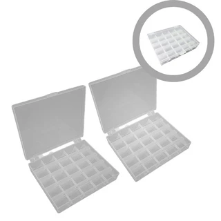 Kit 2 Estojos Plástico Organizador Bobina Carretilha Costura