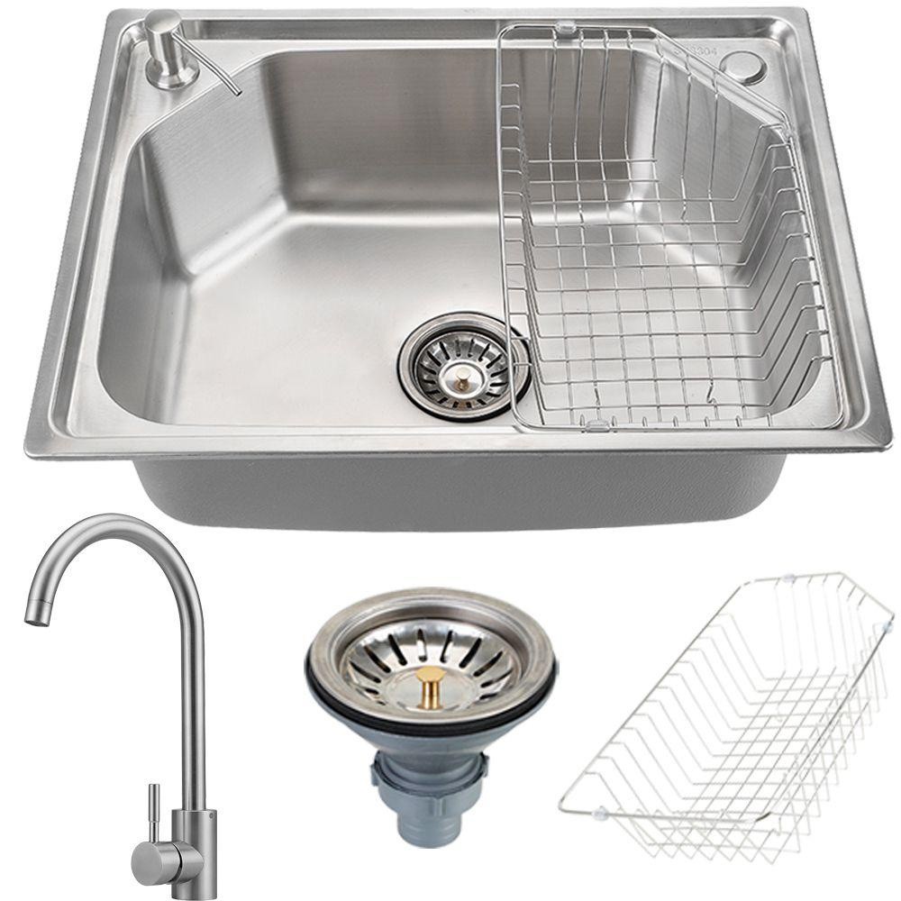 Cuba para cozinha gourmet com acessórios Guarani e Torneira misturador monocomando inox Tocantins Pingoo