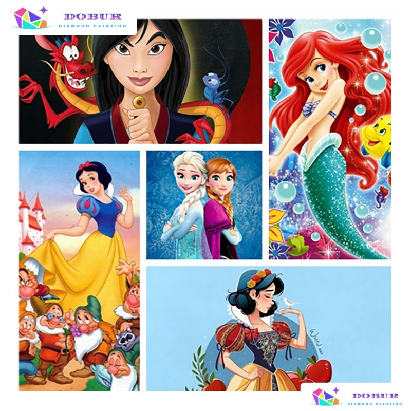 Disney-Pintar por número com moldura para adulto, desenhos