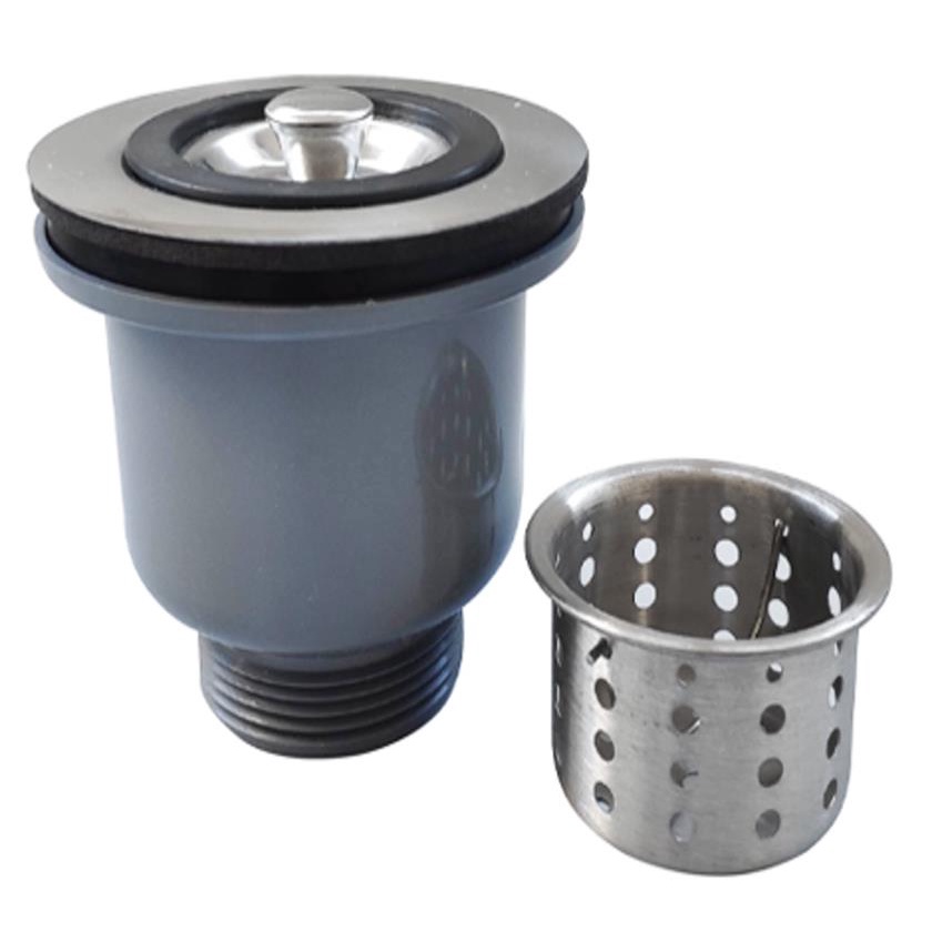 Valvula Escoamento Pia Americana 31/2 C/ Cesto Inox Limpeza