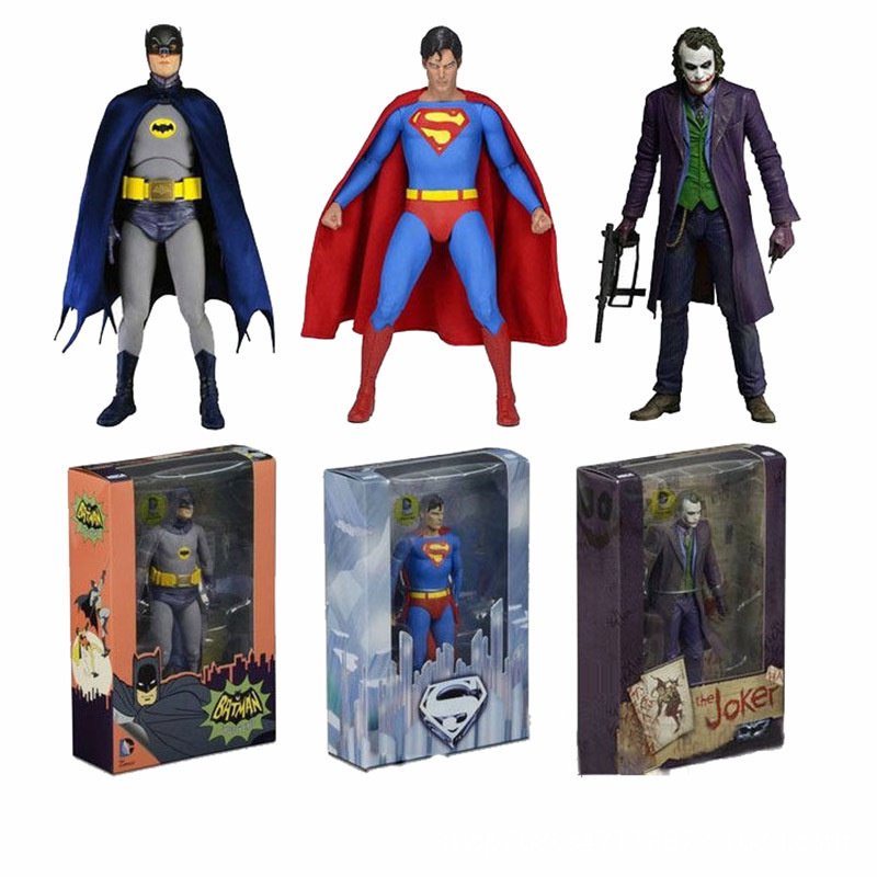 NECA DC Liga Justiça Superman Batman Bruce Wayne Coringa
7Inch Movable Crianças Filme Animi Modelo Action Figure Toy Doll Collectible Móveis Para Exibiçãobrinquedos	para	meninos action figure anime bonecos Presentes de natal