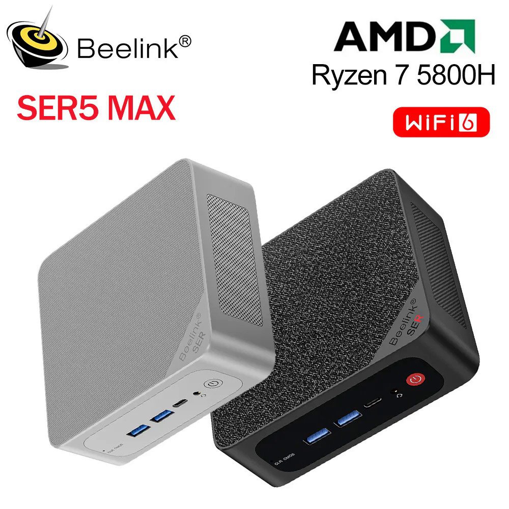 Beelink-SER5 MAX Mini PC, AMD Ryzen 7, 5800H, 54W, Computador para
