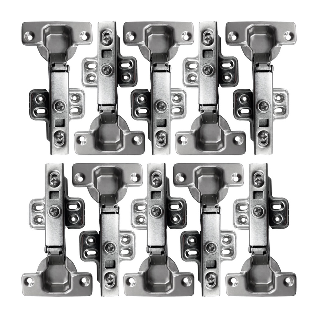 10x Dobradiça com Amortecedor Reta 35mm para Móveis em Geral