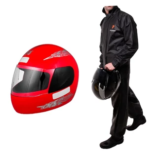 Capacete Moto Pro Tork Aberto Liberty 4 Four Vermelho + Capa de Chuva Pioneira