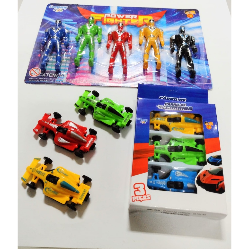 super oferta Miniaturas Com 5 Bonecos Power Rangers + 3 carrinhos de ...