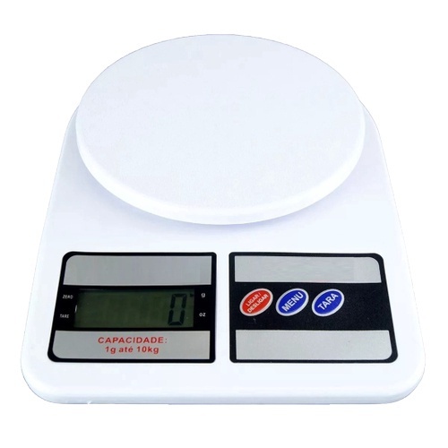 Balança Digital de Precisão de Cozinha Branca 10kg