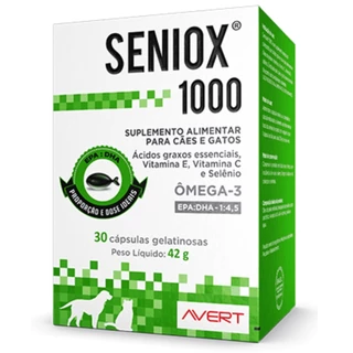 Seniox 1000 Suplemento Alimentar para Cães e Gatos C/30 Cápsulas