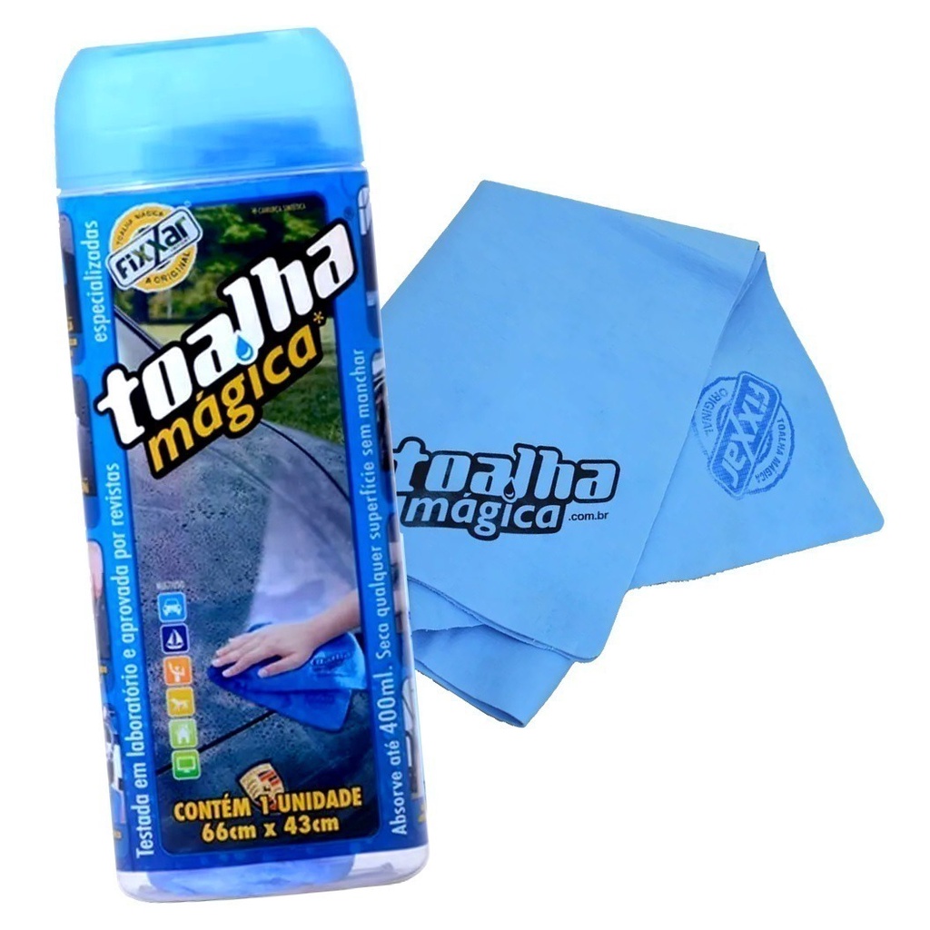 Toalha Mágica Fixxar Multiuso Absorve Água Limpa Seca Carro