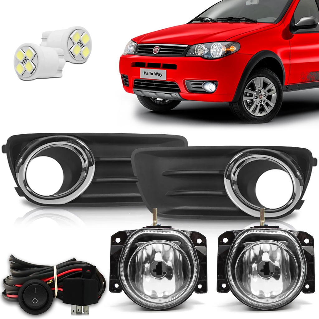 Kit Farol Milha Palio Siena Economy 2010 A 2016 Mold Cromada