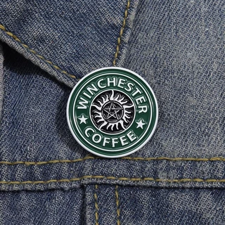 Série De TV Americana " Supernatural " Dean E Sam Tattoo Logo Esmalte Broche De Mochila De Café Acessórios De Roupas Jóias De Presente Para Amigos