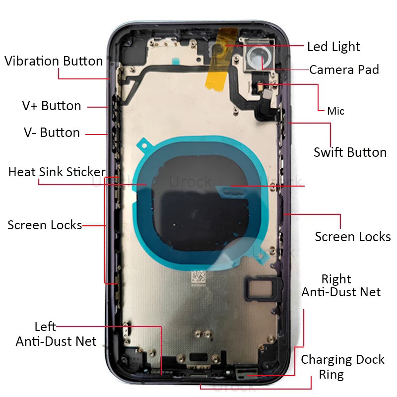 Montagem Completa Carcaça Plana De Titânio Diy Para iPhone XR Como
