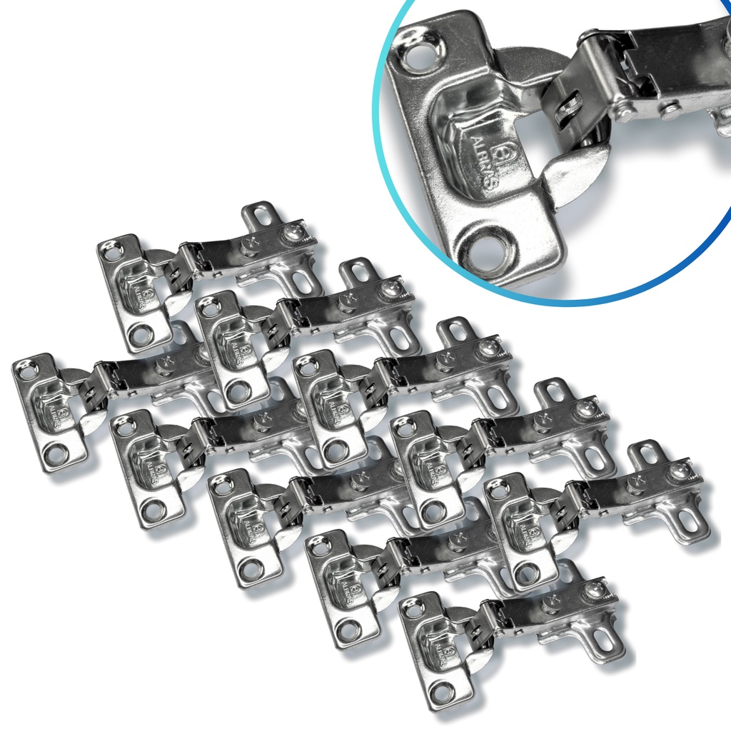 Kit 10 Dobradiça Curva Curta Alta 26mm Albras Porta de Armário Cozinha Guarda Roupa Móveis de Madeira Caneco de 25mm Dobradisa Dobradica 26mm