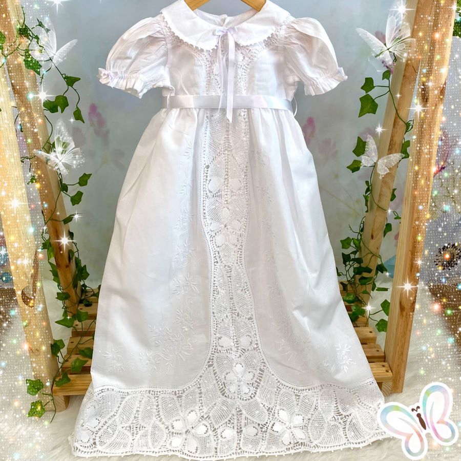 VESTIDO MANDRIÃO INFANTIL BEBÊ BATIZADO BORDADO BONECA Shopee Brasil
