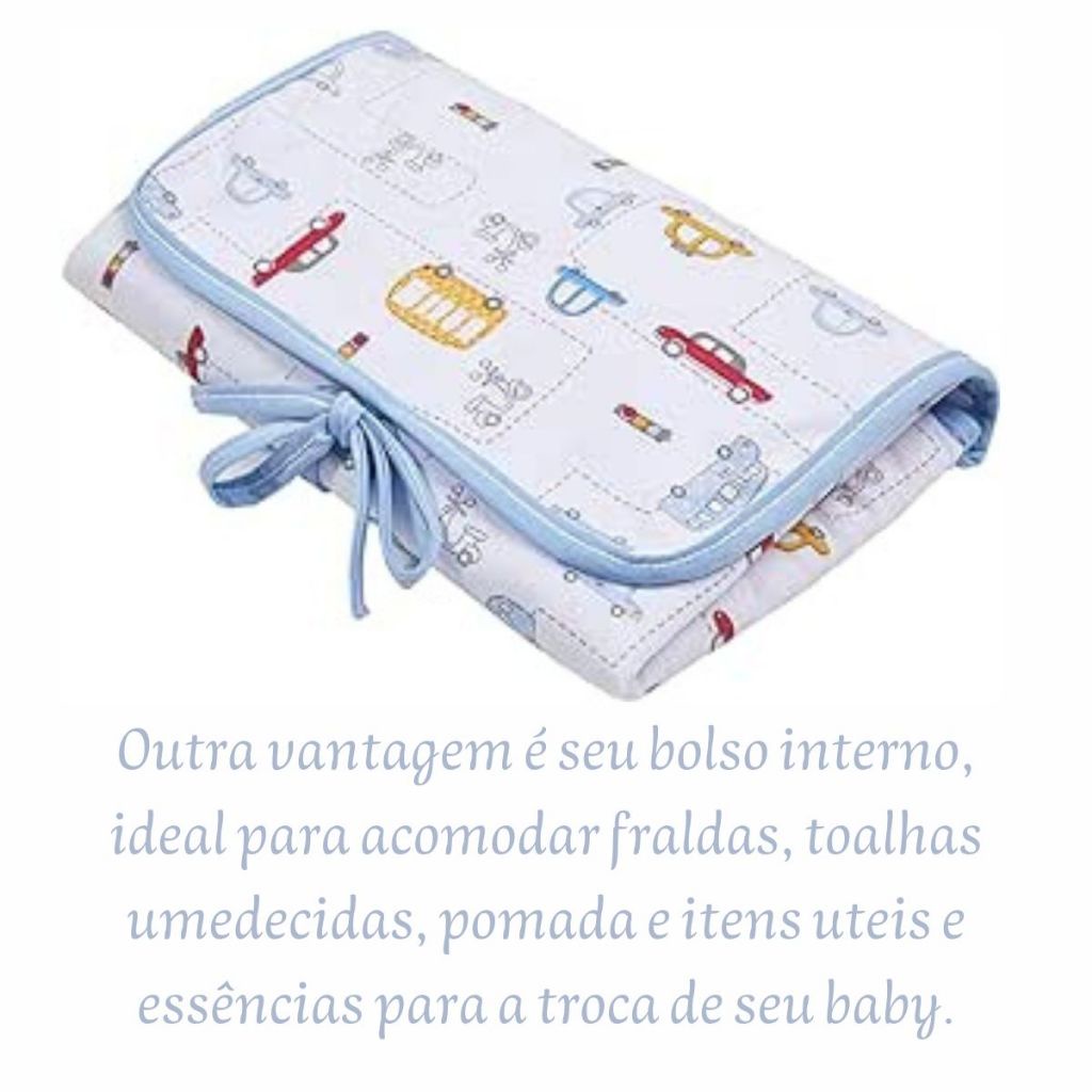 Trocador Portátil de Bebê Impermeável para Bolsa Maternidade com Bolsos ...