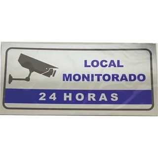 3 Placa Luxo Alumínio Sinalização Local Monitorado 24 Horas