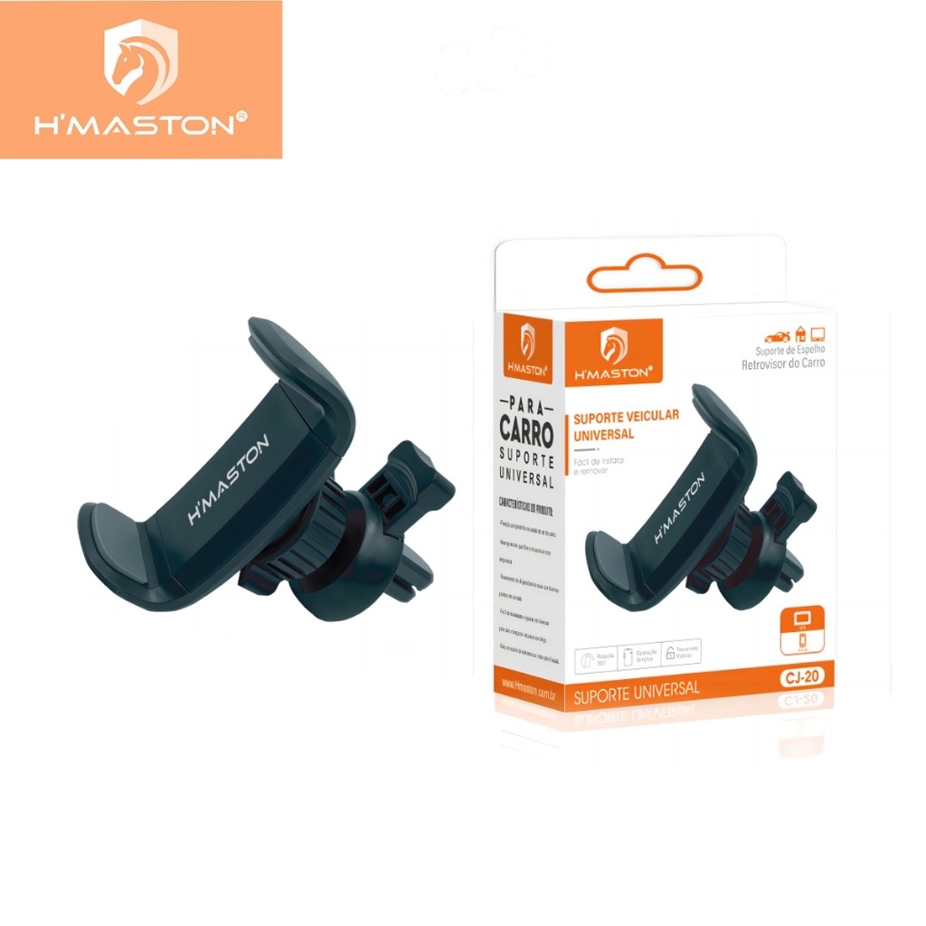 H'maston CJ-20 Suporte Celular GPS Veicular Carro Universal Automóvel Saída Ar Grampo Ajustável 360°