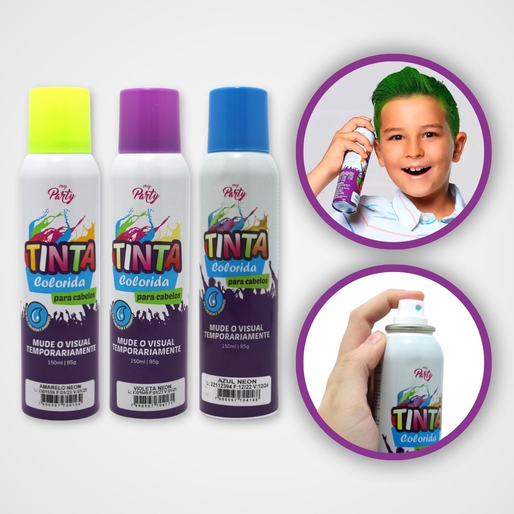 Tinta Spray Temporparia Para Cabelo Cor Vermleho 120ml