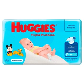 Fralda Descartável Huggies Tripla Proteção Mega Tamanho P - Embalagem com 46 Fraldas
