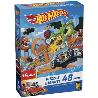 Quebra Cabeça Hotwheels Gigante 48 Peças 04422 Grow